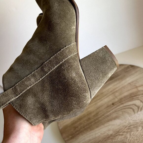 Madewell Billie Sage Worn in Suede Almond Toe Zipper Ankle Boot 8.5 - Picture 9 of 13